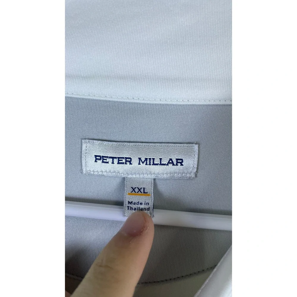 Peter Millar Quarter Zip Pullover Mens XXL White Excellent MVP Logo Performance